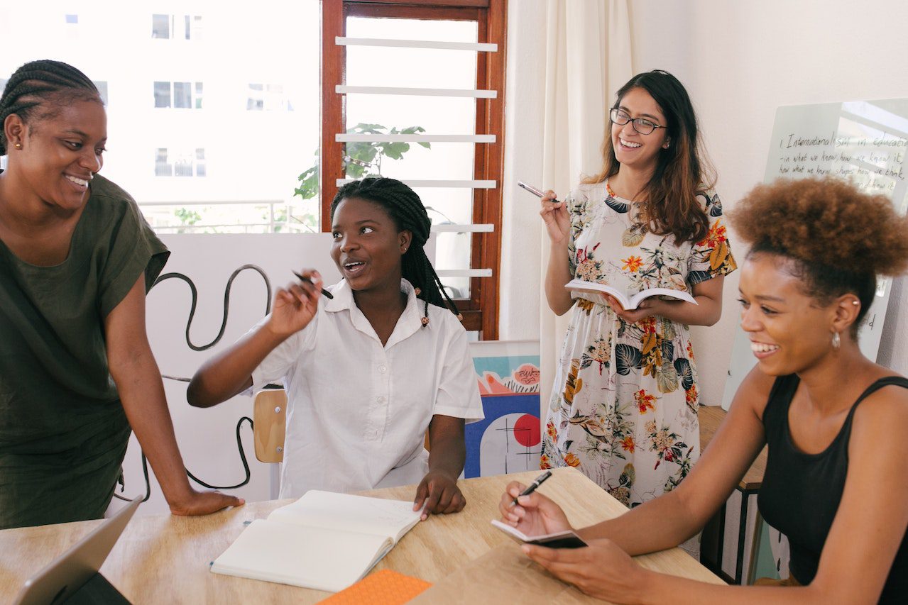 Group of individuals having a discussion